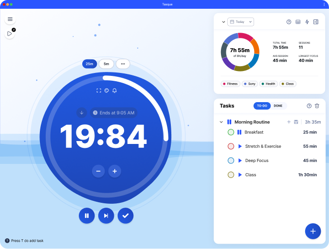 Tasque task details with subtasks and notes